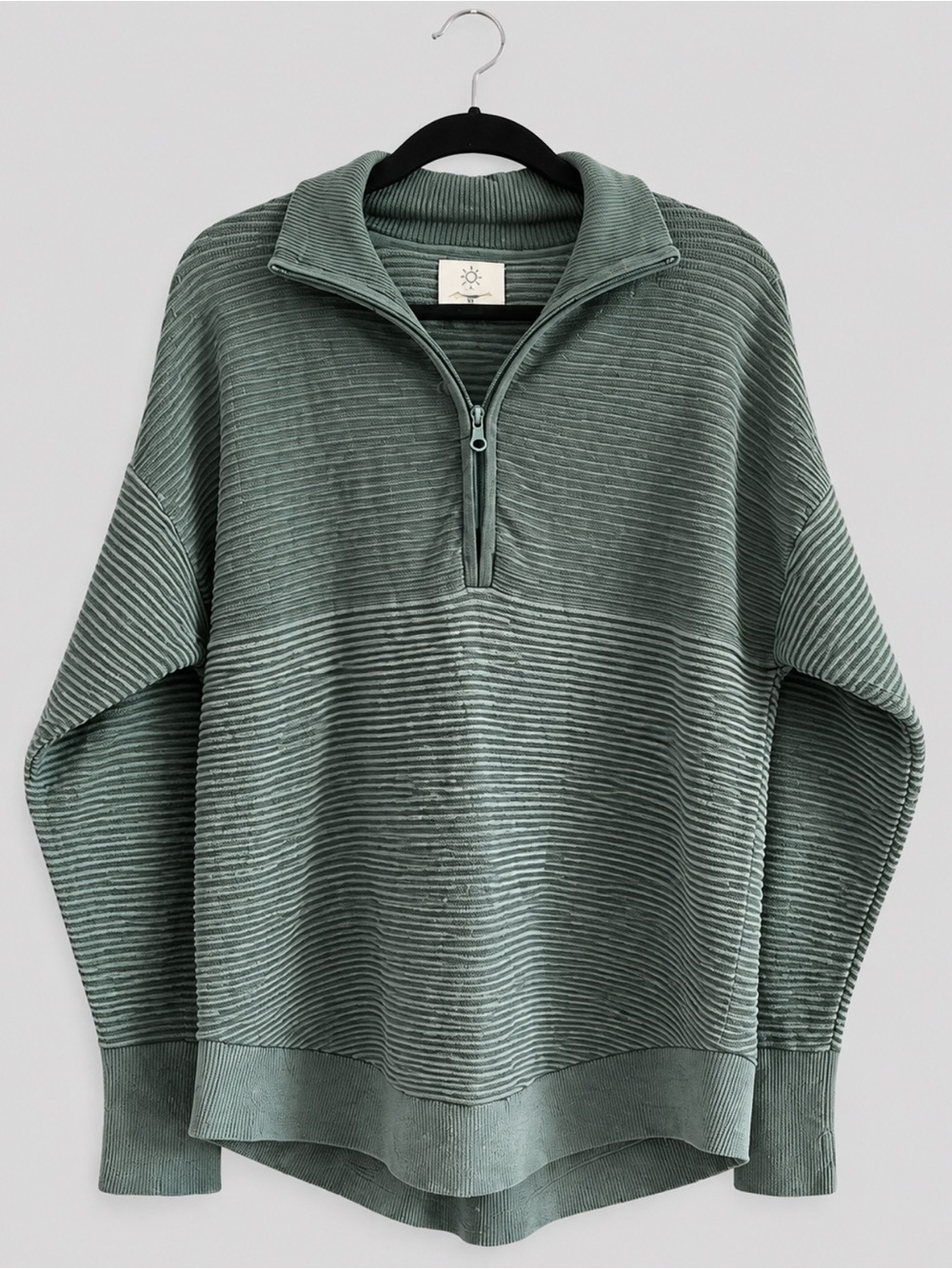 OFFLINE by Aerie Green Oversized Quarter-Zip Sweater - size small